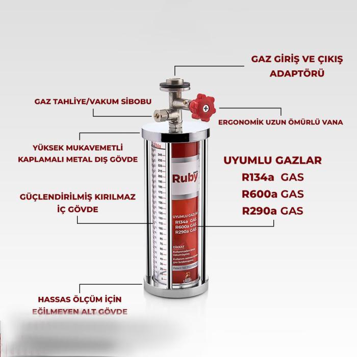 Buzdolabı R600A  R290A Ayarlanabilir Vanalı Gaz Şişesi 