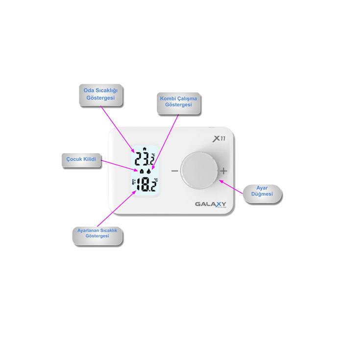 Galaxy Energy X11 Kablosuz Dijital Oda Termostatı 