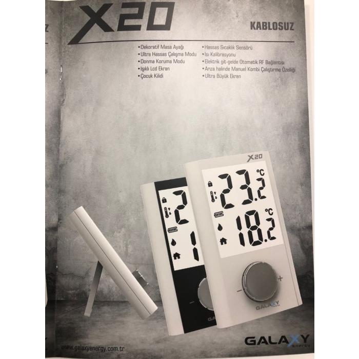 Galaxy X21 Siyah Kablosuz Oda Termostatı 