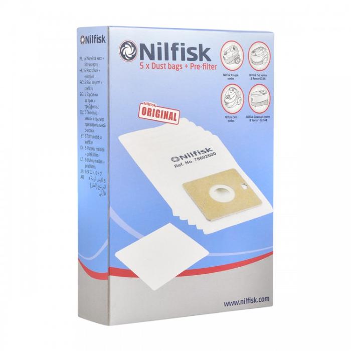 Nilfisk Coupe 5 Katlı Pileli Sentetik Torba 1 Paket